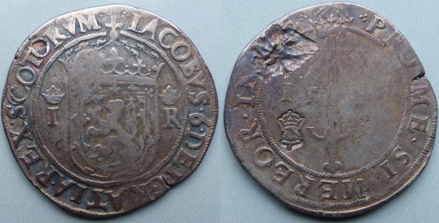 James VI 1570 ryal sword dollar
